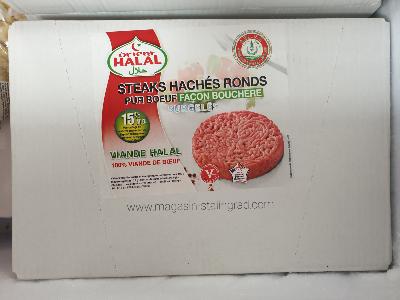 Carton Steaks hachés ronds pur Bœuf 40 pièces (6kg)*