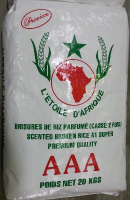 Brisure de riz parfumé cassé 2 fois etoile d'Afrique (20kg).