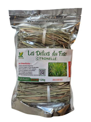 Feuilles de citronnelle séché, 120g.