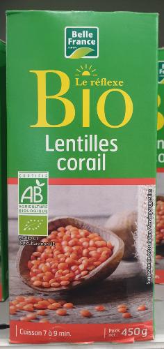 Lentilles corail Bio, (450g)