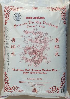 Brisure de riz parfumé cassé 1 fois Thaïlande, (20kg)