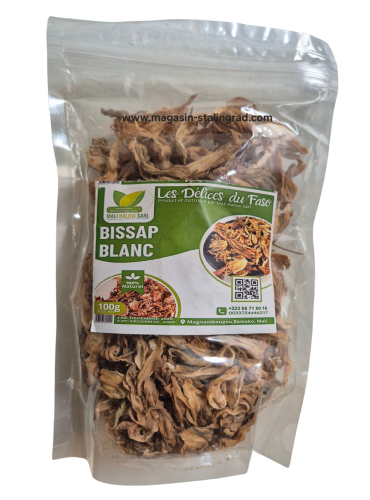 Pétale d'hibiscus ou bissap blanc, 100g.