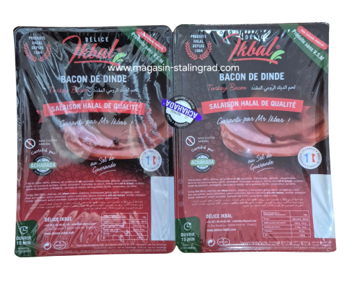 Bacon de dinde tranche, frais 985g.