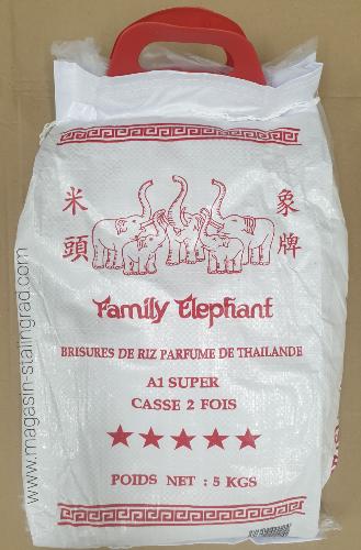 Brisure de riz family éléphant cassé 2 fois (5 kg)