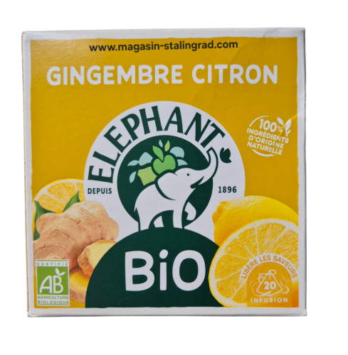 Infusion gingembre citron, Racine, 34g.
