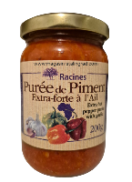 Purée de piment extra-forte à l'ail, 200g.