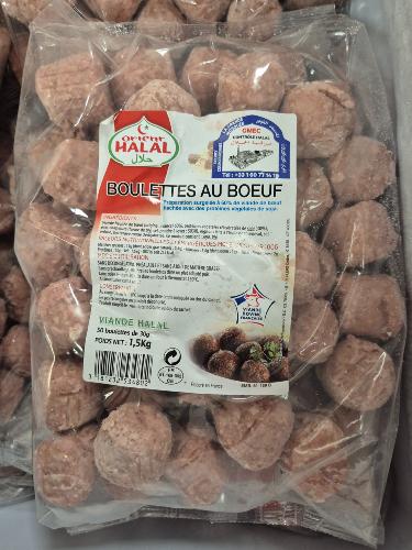 Boulette au bœuf orient halal, surgelée, 1,5kg